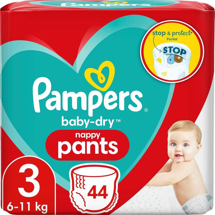 Pampers 44kpl Baby Dry Pants S3 6-11kg housuvaippa