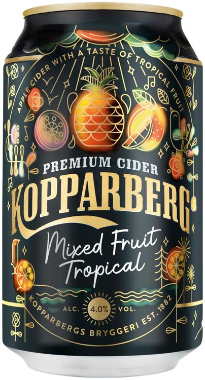 Premium Cider Kopparberg Mixed Fruit Tropical 4,0%, Omenasiideri tölkki 33cl