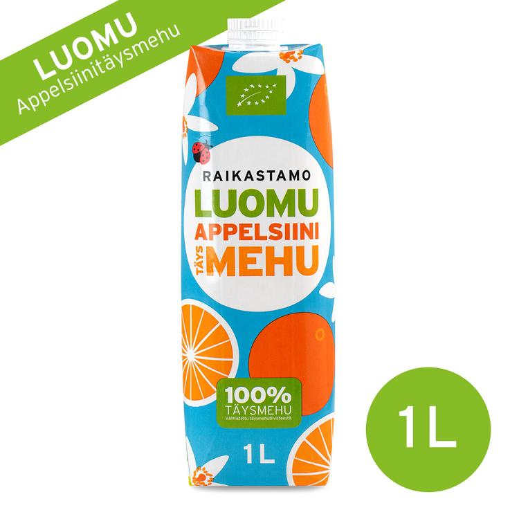 Raikastamo Appelsiini täysmehu Luomu 1L LV-BIO-02