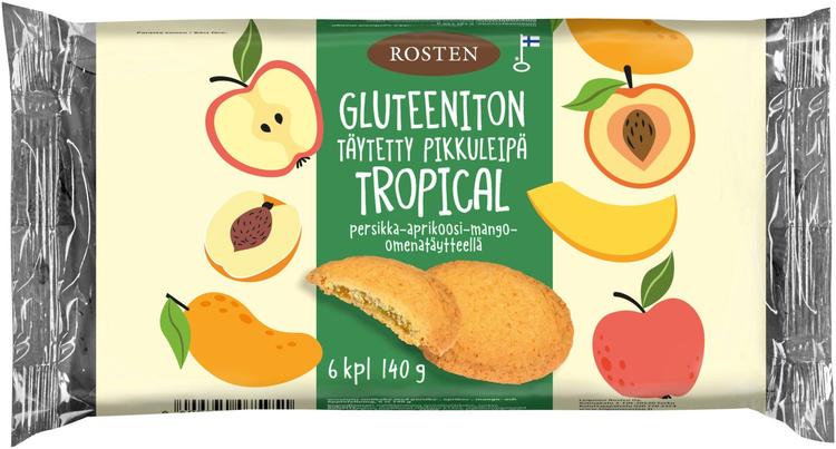 Rosten Gluteeniton täytetty pikkuleipä Tropical 140 g