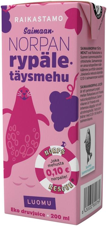 Raikastamo Saimaannorpan Luomu Rypälepillimehu 200ml