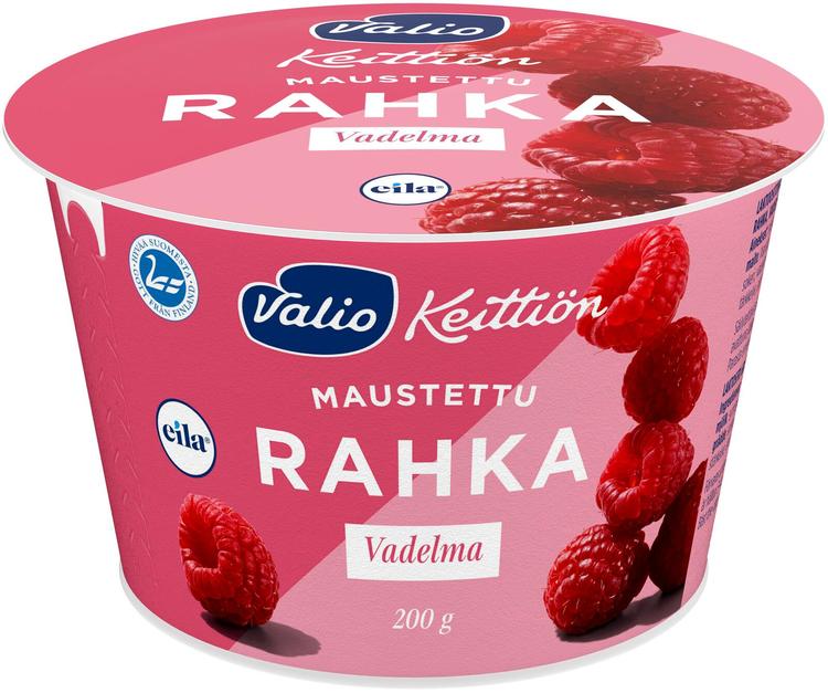 Valio Keittiön maustettu rahka 200 g vadelma laktoositon