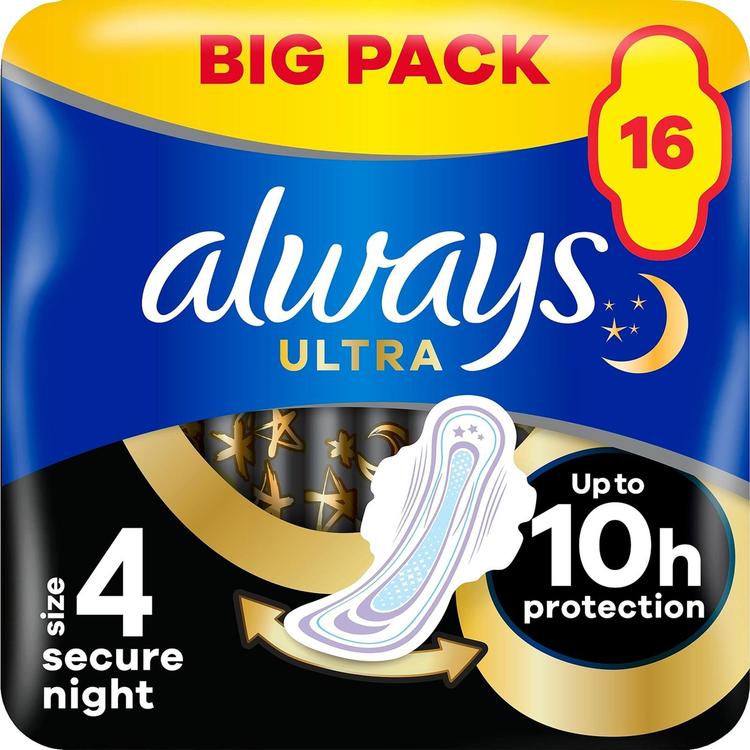 Always 16kpl Ultra Secure Night 4 with wings terveysside