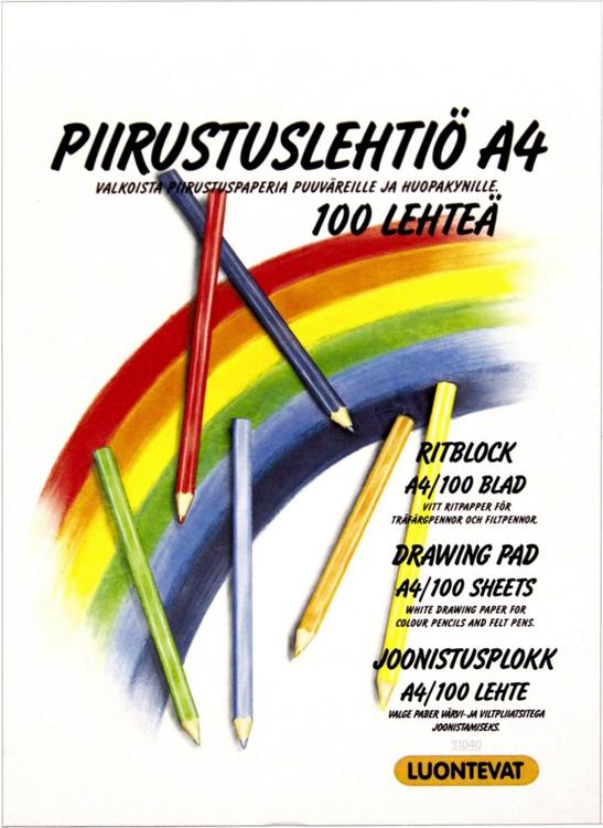 Luontevat piirustuslehtiö A4 100 lehteä