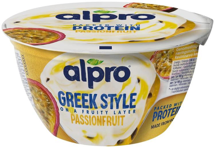 Alpro  Greek Style Hapatettu soijavalmiste, passionhedelmä 150g