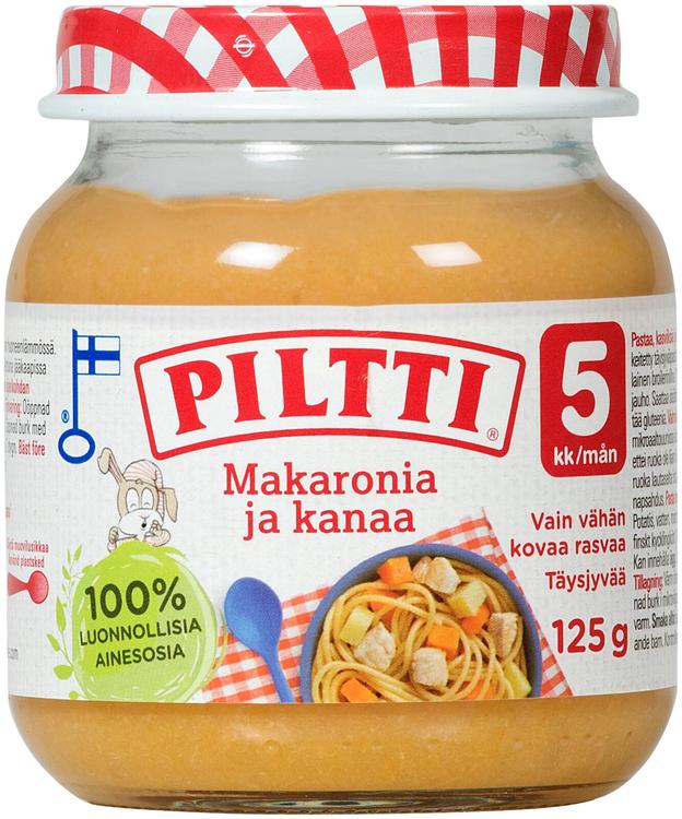 Piltti 125g Makaronia ja kanaa lastenateria 5kk