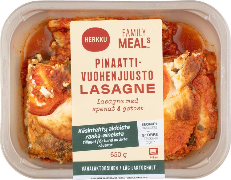 Herkku Classics Pinaatti-vuohenjuustolasagne 650g