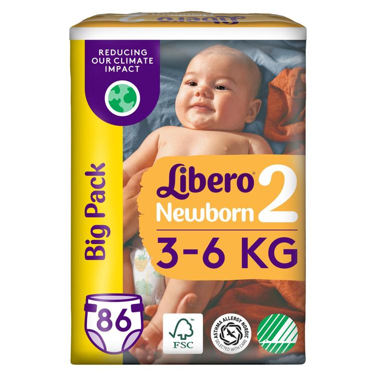 LIBERO Newborn koko 2, 86 kpl, 3-6kg