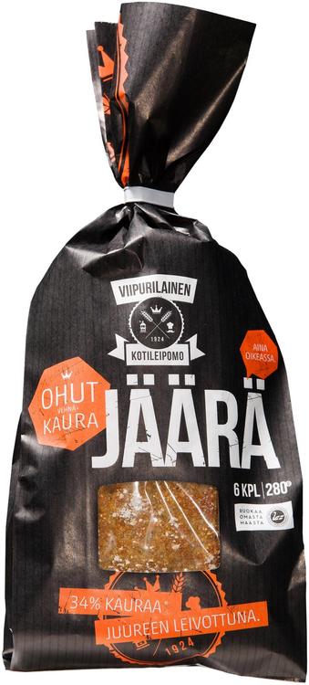 Viipurilainen Jäärä Vehnä-kaurapalaleipä 280g/6kpl