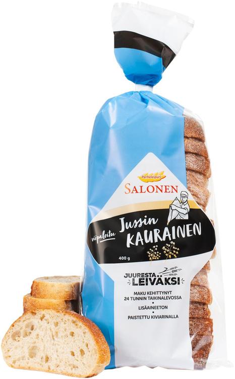 Perheleipuri Salonen Jussin viipaloitu kaurainen 400 g sekaleipä, viipaloitu