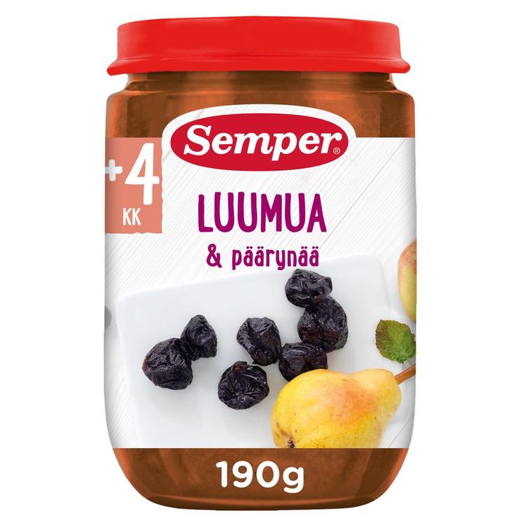 Semper Luumu päärynä & omena 4kk lasten hedelmäsose 190g