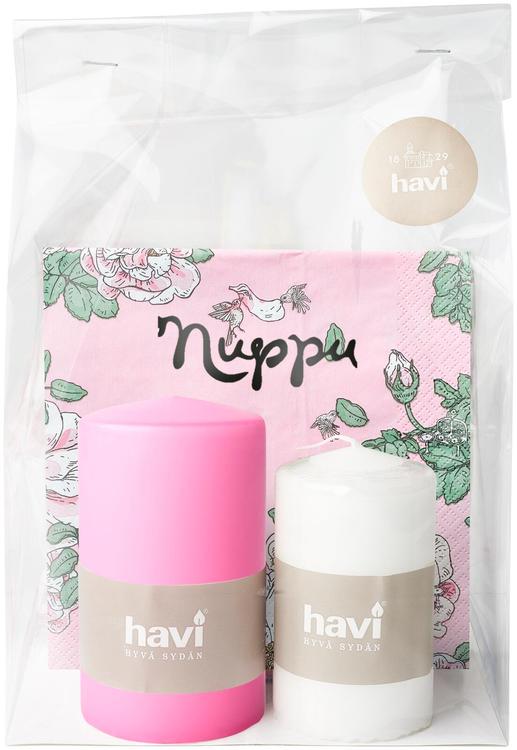 Havi kevät lahjapakkaus 1kpl (sis. kynttilät ja lautasliinat)