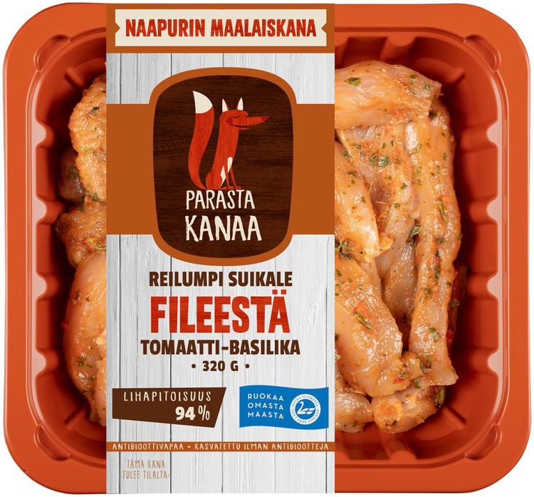 Naapurin Maalaiskanan reilumpi suikale fileestä, tomaatti-basilika 320g