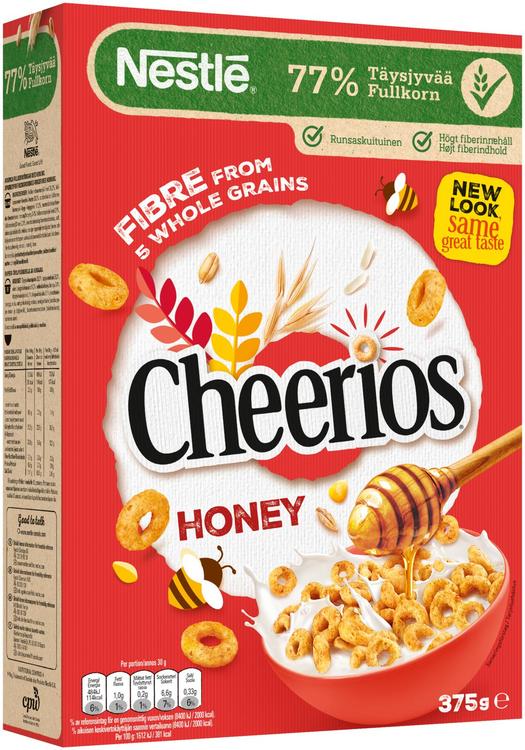 Nestlé Cheerios 375g Honey rapeita täysjyvämuroja ja hunajaa