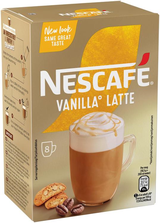 Nescafé 8kpl/148g Vanilla Latte erikoispikakahvi annospussi