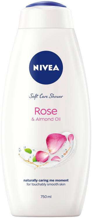 NIVEA 750ml Rose & Almond Milk Shower Cream -suihkusaippua