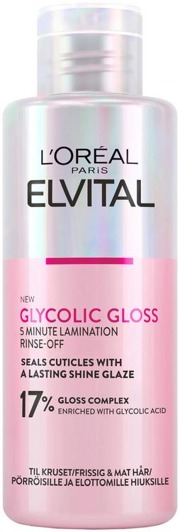 L'Oréal Paris Elvital 200ml Glycolic Gloss huuhdeltava käsittely kiillottomille hiuksille 200ml