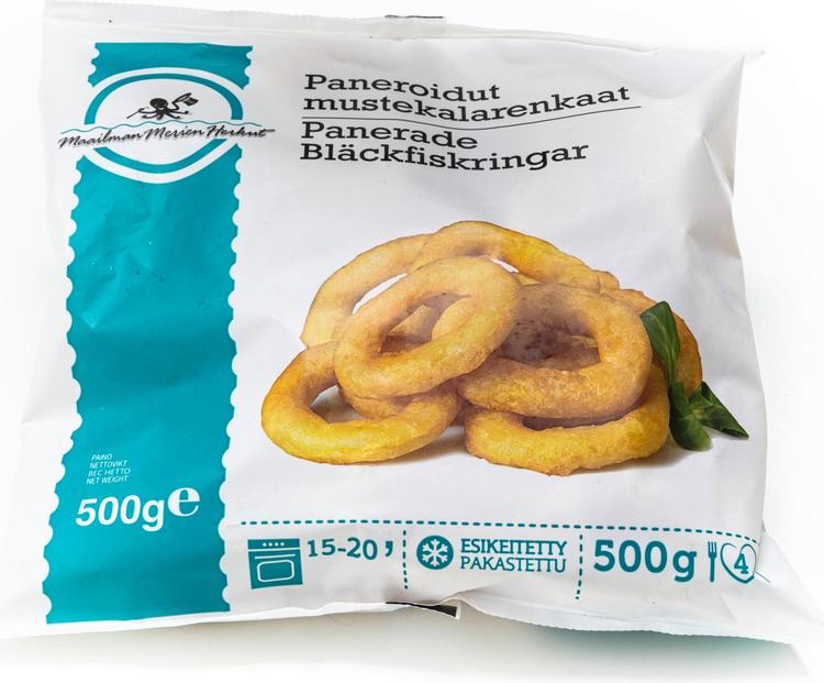 Äyriäistukku 500g paneerattu mustekalarengas