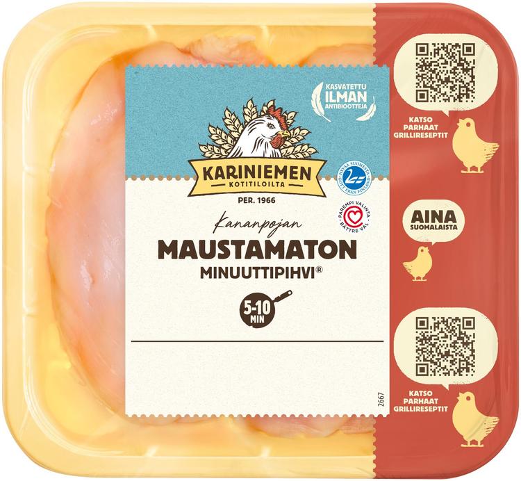 Kariniemen Kananpojan Minuuttipihvi maustamaton 290 g