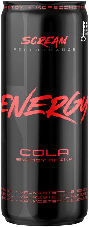 SportLife Foods SCREAM ENERGY 330ml Cola-energiajuoma hiilihapotettu energiajuoma