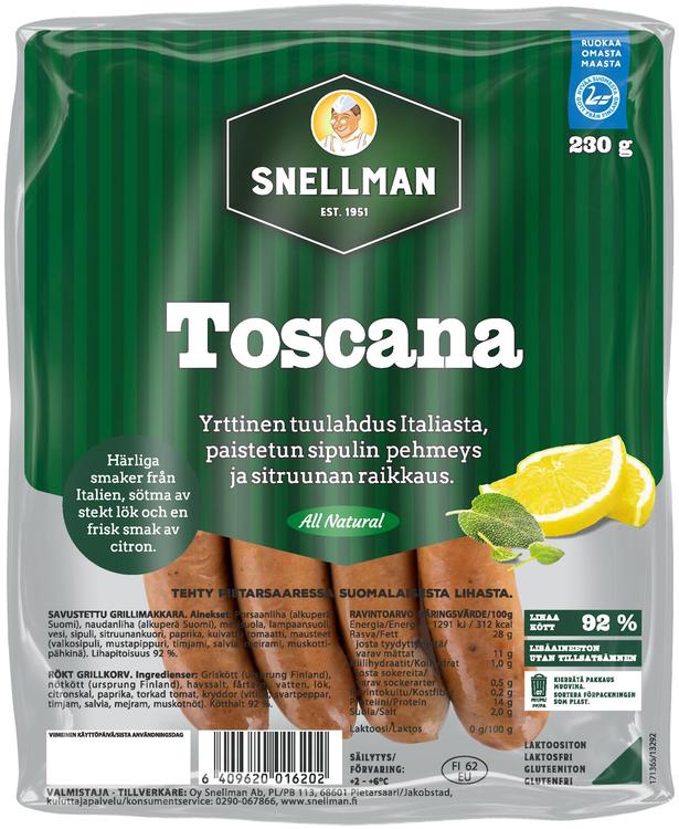 Snellman All Natural Toscana grillimakkara 230 g
