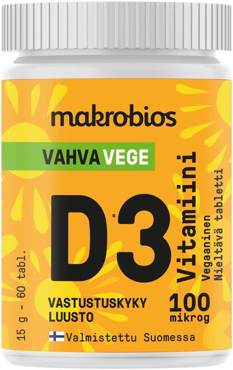 Makrobios Vahva vege D3-vitamiini 100mcg 60 tablettia 15g