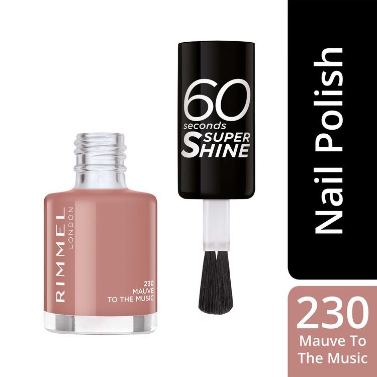 Rimmel 60 Seconds Super Shine kynsilakka 8ml, 230 Mauve to the Music