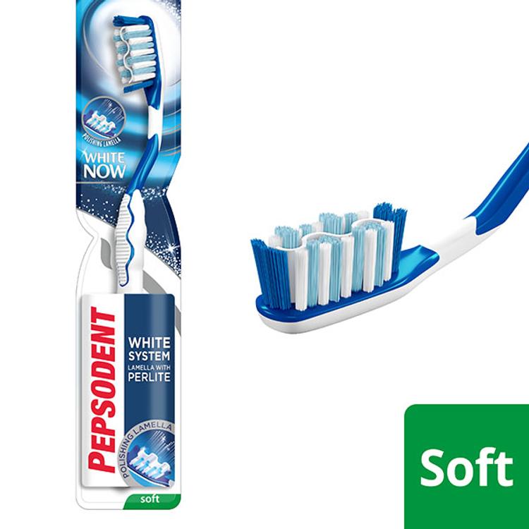 Pepsodent White System Soft Hammasharja Poistaa värjäymiä 1 kpl