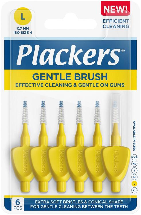 Plackers Gentle Brush Hammasväliharja L 0,7mm 6 kpl