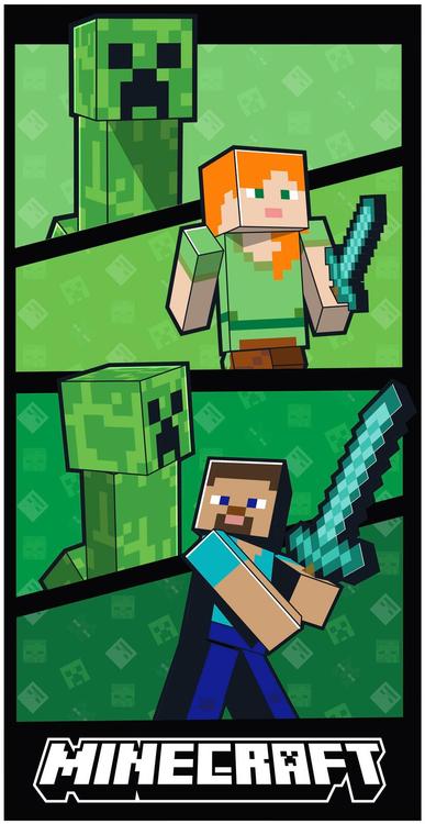 Minecfarft lasten kylpypyyhe 70x140 cm monivärinen