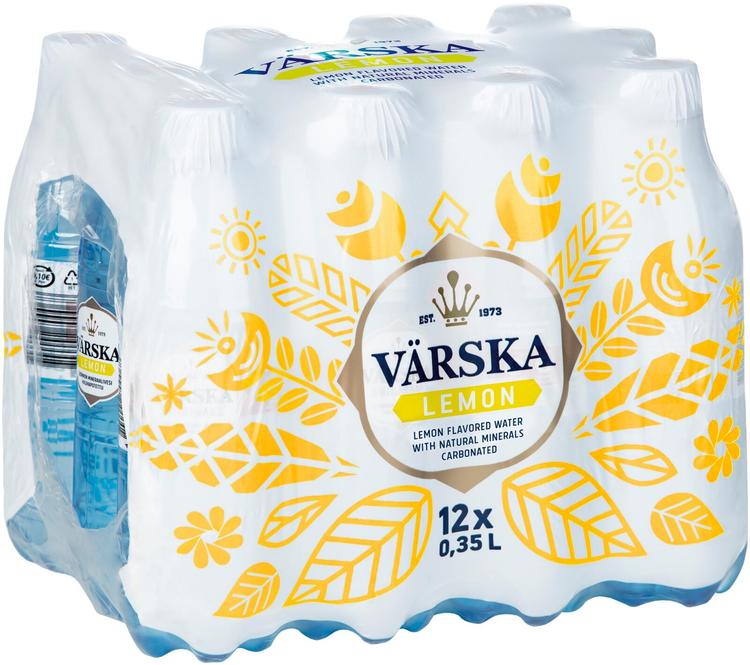 12xVärska Lemon, sitruunanmakuinen mineraalivesi, hiilihapollinen 0,35L PACK PET