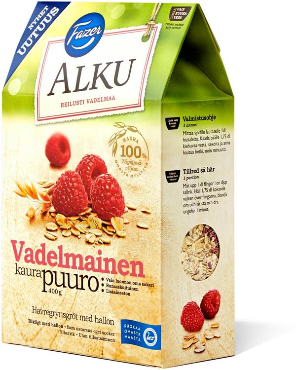 Fazer Alku Vadelmainen pikakaurapuuro 400 g