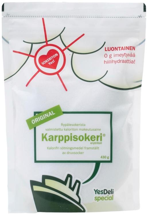 YesDeli Special Karppisokeri kaloriton rypälesokerista valmistettu makeutusaine 430g