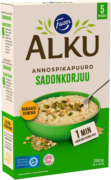 Fazer Alku Sadonkorjuu annospikapuuro 200 g (5 x 40 g)