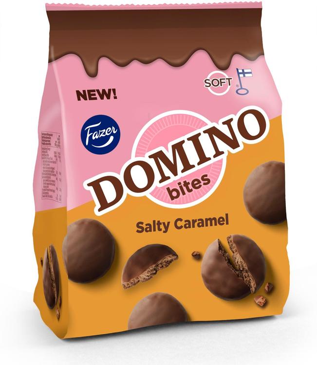 Fazer Domino Bites Salty Caramel herkuttelukeksi 185g
