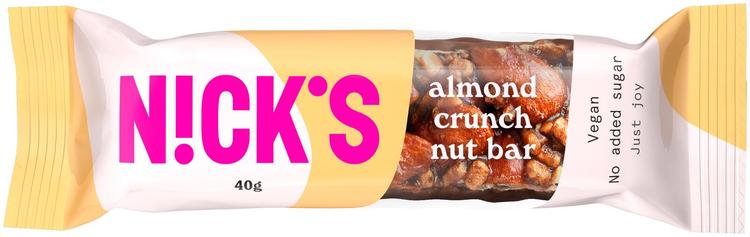 Nick's almond crunch nut bar mantelipatukka 40g