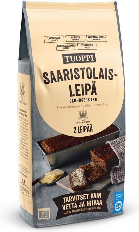 Tuoppi Saaristolaisleipä jauhoseos runsaskuituinen, vegaaninen 1 kg