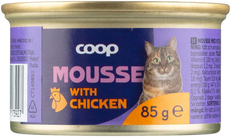 Coop kanaa sisältävä mousse täysikasvuisille kissoille 85 g