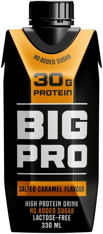 BIG PRO laktoositon suolainen karamelli proteiinijuoma 330 ml, UHT