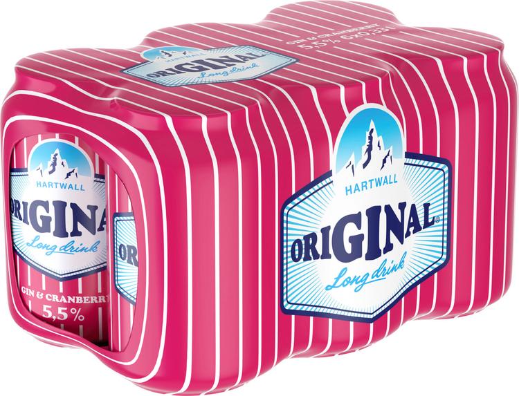 6x Hartwall Original Long Drink Cranberry 5,5% 0,33 l