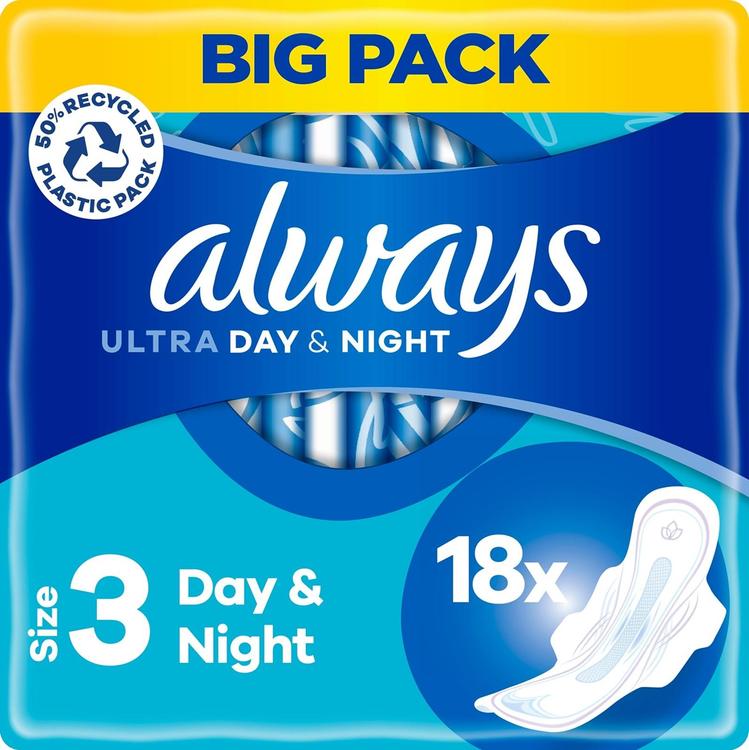 Always 18kpl Ultra Day & Night 3 siivekkeillä terveysside