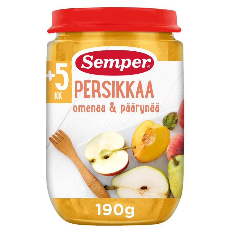 Semper Persikka päärynä & omena 5kk lasten hedelmäsose 190g