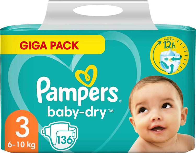 Pampers 136kpl BabyDry S3 6-10kg vaippa