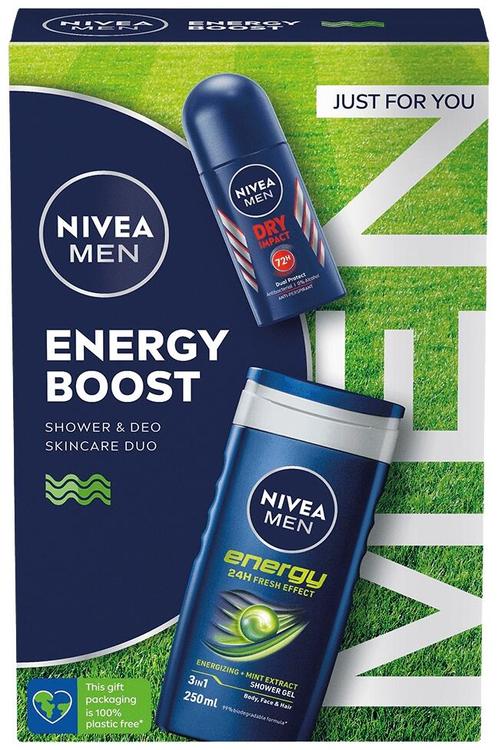 NIVEA MEN Energy Boost lahjapakkaus 2024 sis. 2 tuotetta