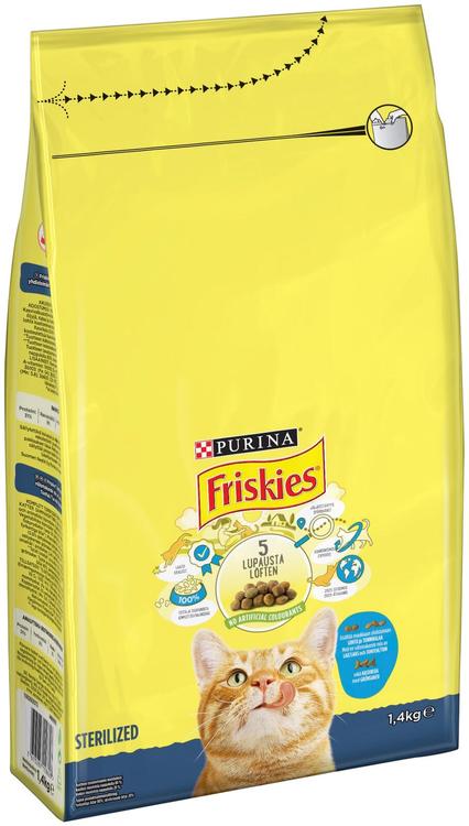 Friskies 1,4kg Sterilised Cats Lohta ja Kasviksia kissanruoka