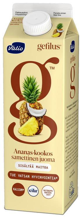 Valio Gefilus® samettinen juoma 1 l ananas-kookos laktoositon