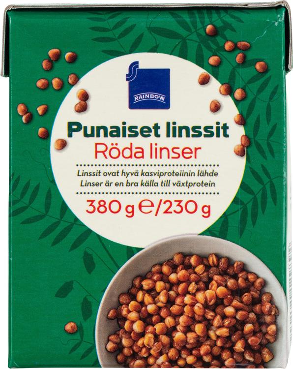 Rainbow punaiset linssit suolaliemessä 380g/230g