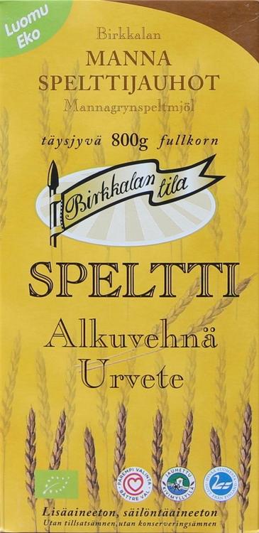 Birkkalan Luomu Mannaspelttijauhot täysjyvä 800g