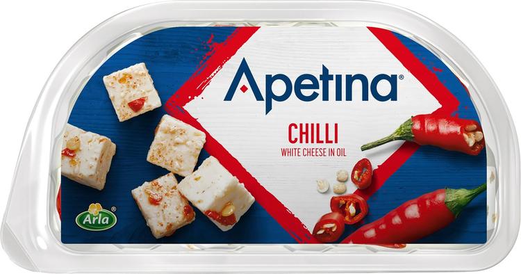 Apetina Snack 100/70g Chili ja välimerelllisiä juustokuutioita öljyssä