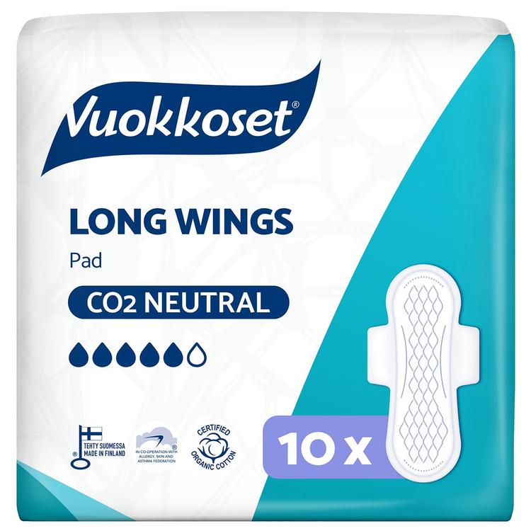 Vuokkoset Long Wings pitkä ohutside 10 kpl